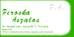 piroska aszalos business card